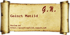 Geiszt Matild névjegykártya